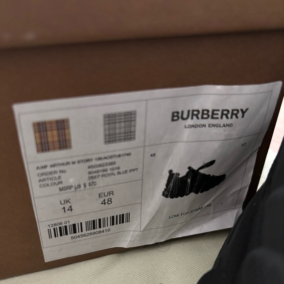 Burberry London AMF Arthur M Story sneakers size EU 48 BNWB - Picture 6 of 6